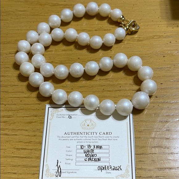 Elegant Genuine South Sea Pearl Necklace 10-13.3mm Hand-knotted - Picture 11 of 13